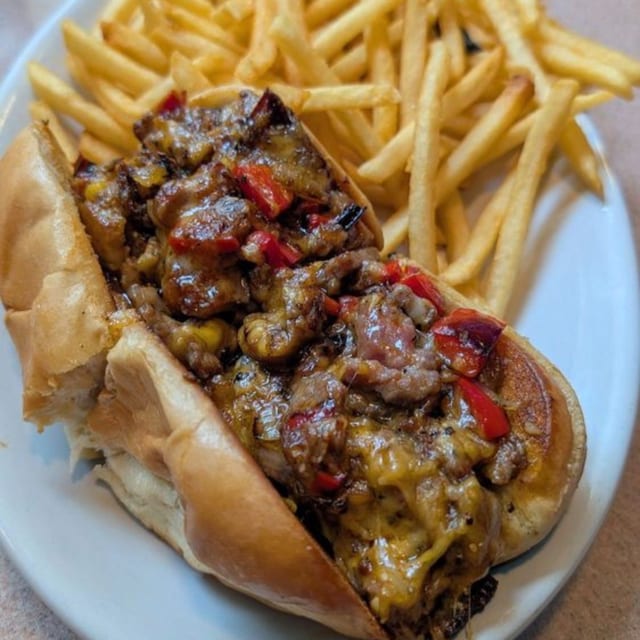 The Krakatoa Cheese Steak Sandwich.